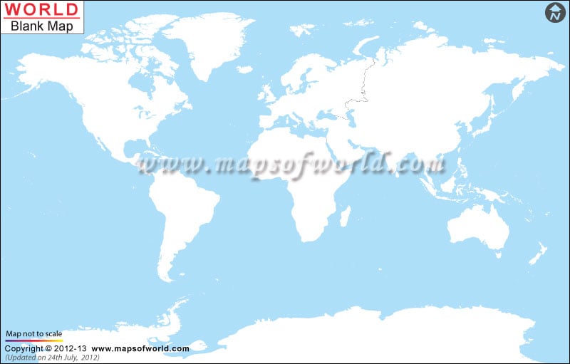 World Map Outline Blank Map Of World