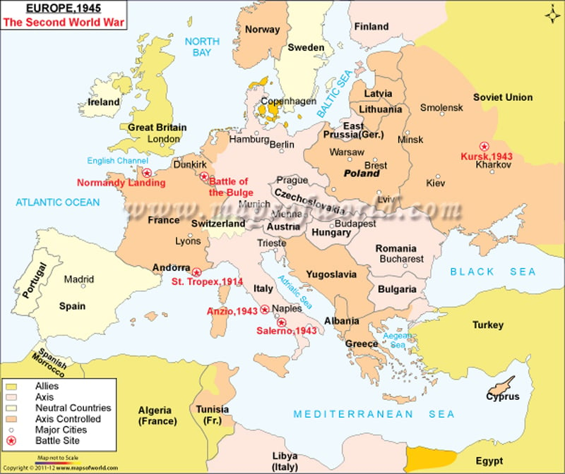 Map Of Europe Ww2 WW2 Map of Europe | Map of Europe during WW2