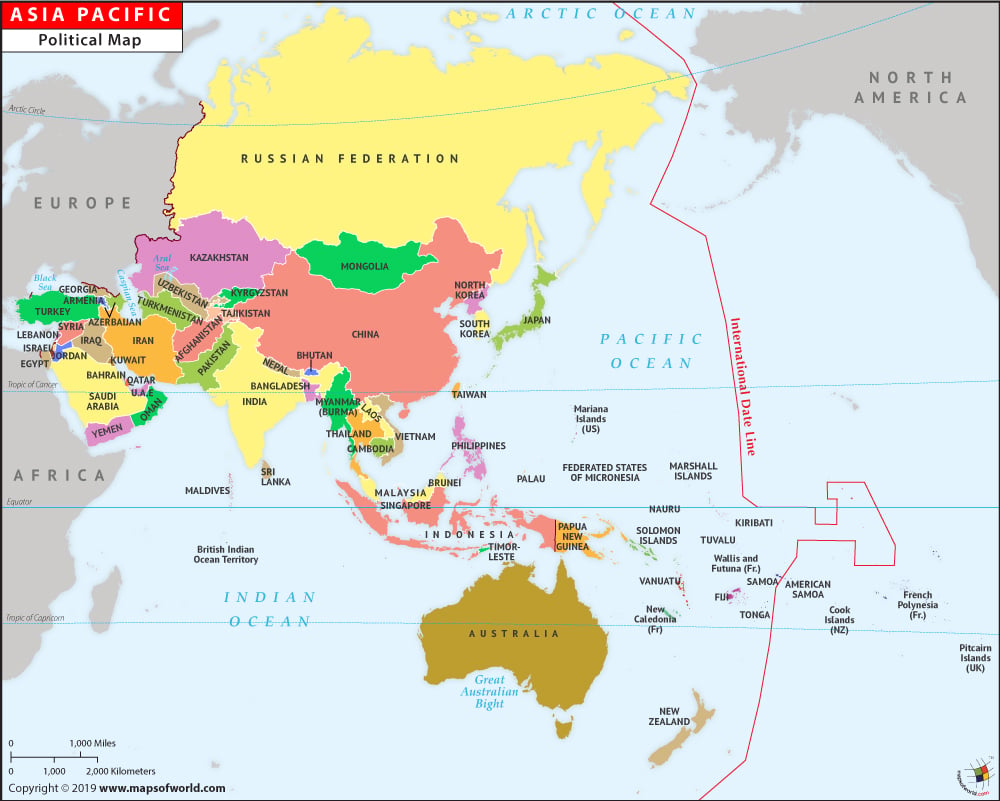 World Map Asia Pacific 