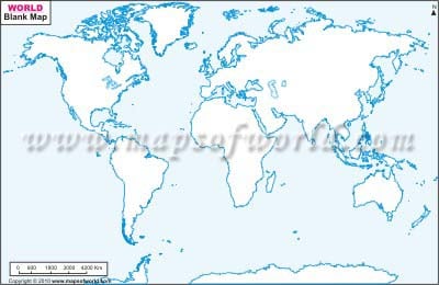 political map of world blank